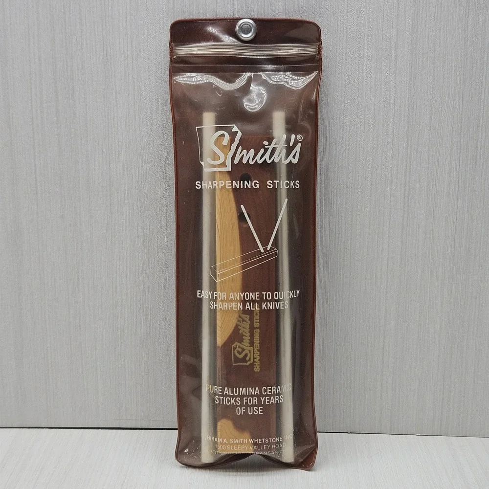 Smiths Sharpening Sticks Ceramic Rods with Cedar Wood Base and Storage Pouch